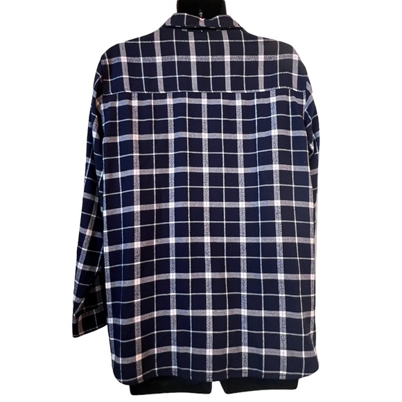Women’s Abercrombie & Fitch Boyfriend Flannel ~ Blue/Whote Plaid ~ Size Women's - Picture 8 of 9